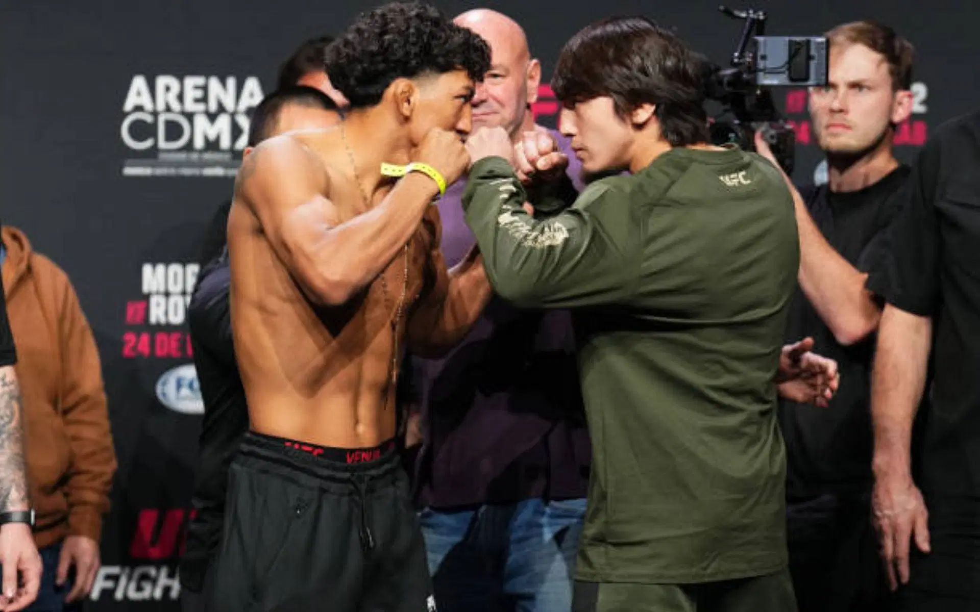 Preview Unexpected Contact: Raul Rosas Jr. Accidentally Hits Fan at UFC 317 Weigh-ins