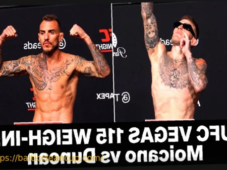 UFC Vegas 115 Weigh-in Results – Moicano vs. Duncan and Full Card